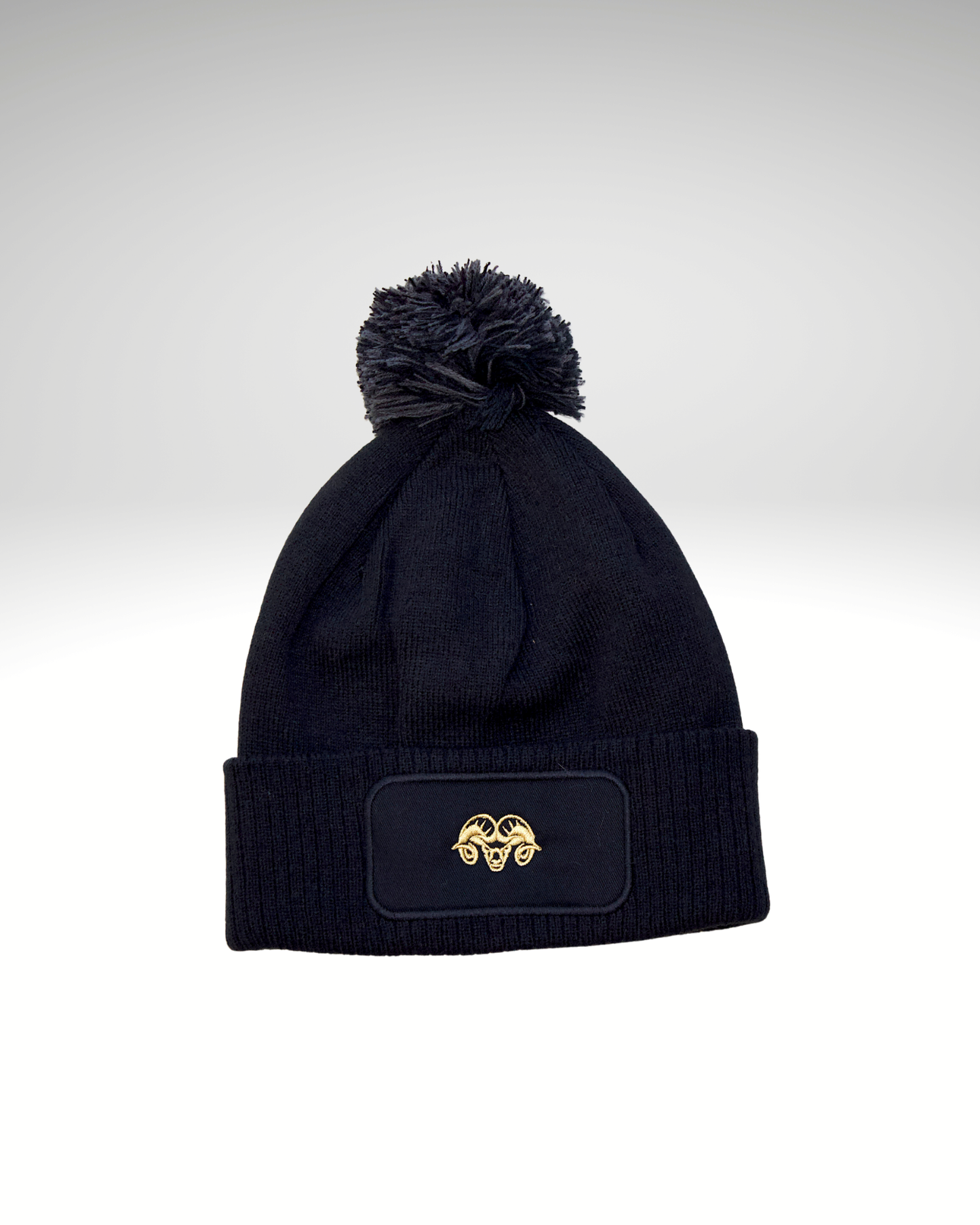 Bonnet noir logo doré fine maille