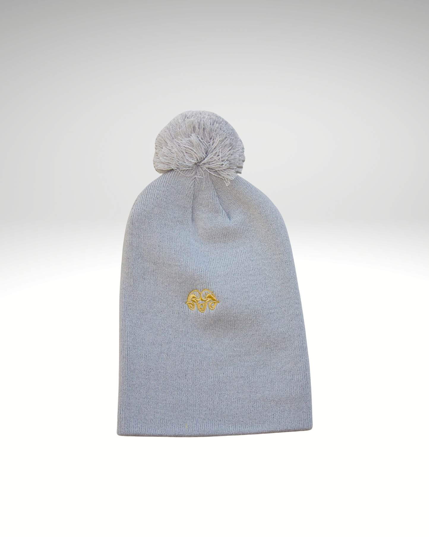 Bonnet gris logo doré fine maille