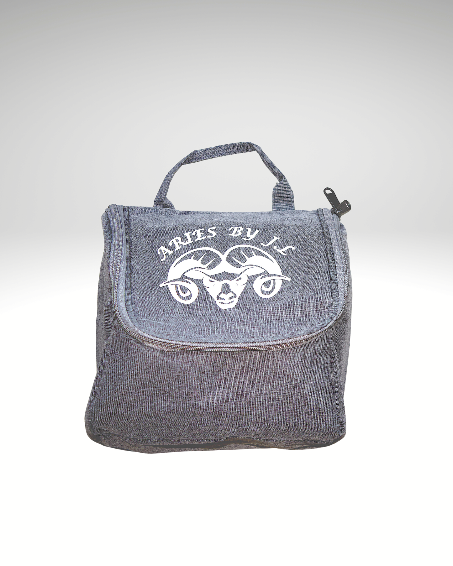Trousse de toilette grise logo blanc