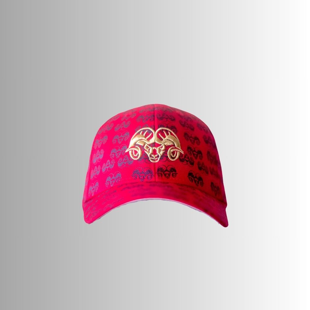 Casquette Rouge - Logo Doré - Motifs - Aries By JL