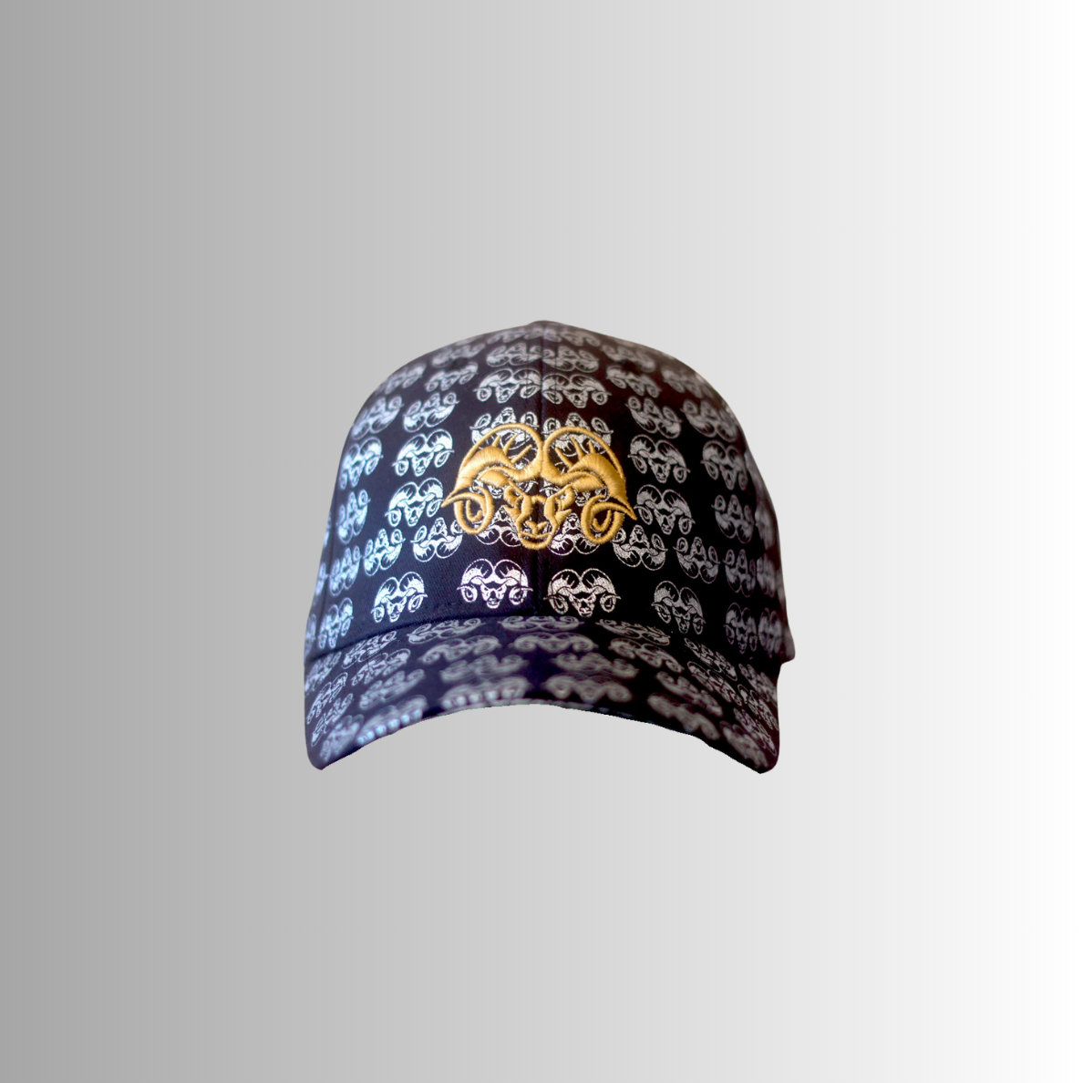 Casquette Noire - Motifs Argent - Logo Doré - Aries By JL